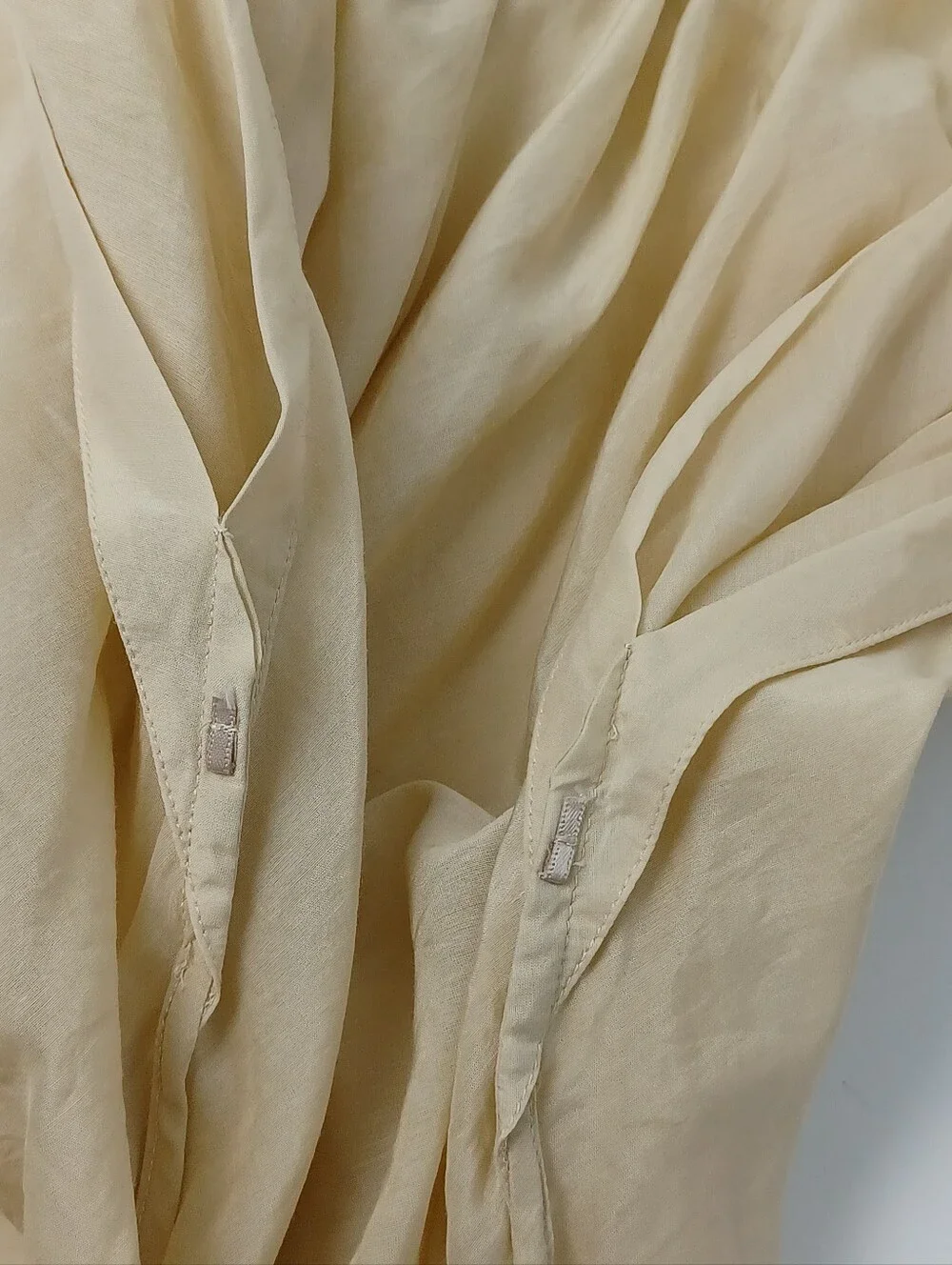 Tory Burch Shoulder Tie Bubble Hem Tank Top Size 4 Semi Sheer Cotton Silk Neutra